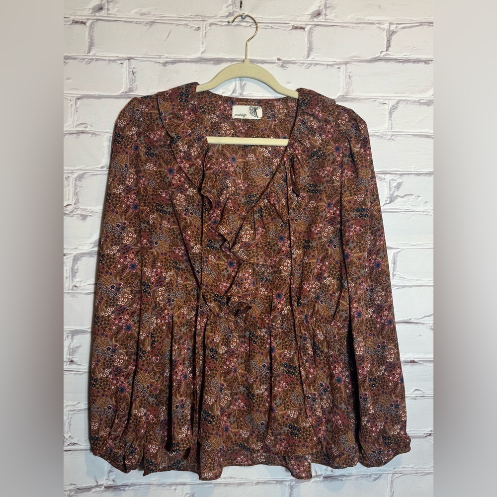 Everleigh Floral Long Sleeve Boho Top – Size Medium